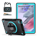 Funda Para Galaxy Tab A7 Lite Grado Militar Negro Con Azul