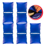 Kit 10 Capas Almofada C/ Zíper 45cm Azul Impermeavel Atacado