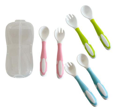 Set Cubiertos Infantil Cuchara+tenedor C/ Estuche Plastico