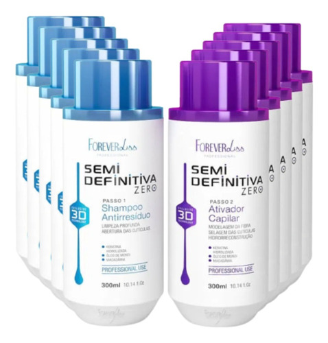 Kit C/5 Progressivas Semi Definitiva Forever Liss 300ml