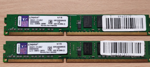 Memoria Ram Valueram 2gb X 2 Kingston Kvr1333d3s8n9/2g