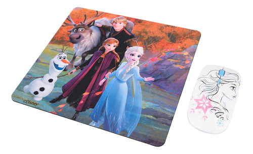 Kit Mouse Inlambrico Y Mouse Pad Frozen