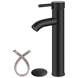 Grifo Lavabo Negro Mate - Monomando, Alto Cuerpo, Desage Eme