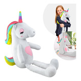 Peluche Unicornio Abrazable Juguete Adorable Suave 61cm Color Blanco