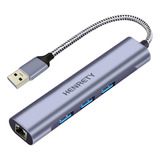 Hub 3 En 1 Puertos 3 Usb 3.0, 1 Ethernet Gigabit 10/100/1000