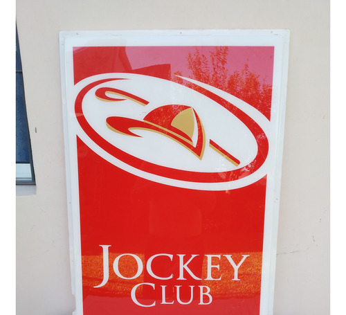 Antiguo Cartel En Acrílico, Jockey Club, Una Cara