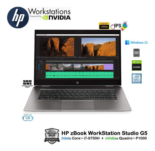 Hp Zbook Studio G5  Core I7-9850h 32gb 512gb 15.6 Quadro 4gb