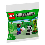 Lego Minecraft Steve And Baby Panda 30672 Polybag - 35pz Cantidad De Piezas 35