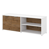 Bush Furniture Armario Bajo Ancho Con Puertas Y Estantes | C