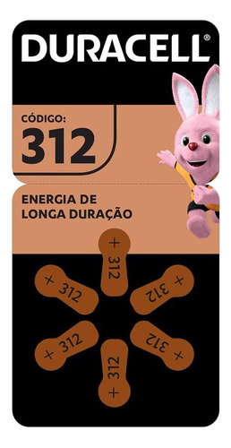 Pilha Auditiva 312 C/6 (108840) - Duracell 