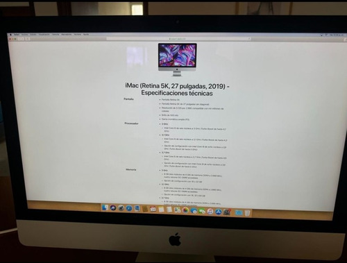 Apple iMac 27 Con Pantalla Retina 5k, Intel Core I5, 8 Gb 1t