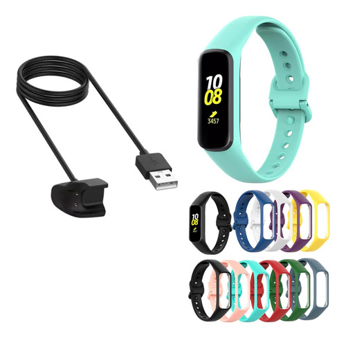 Combo Cargador + Malla Correa Para Reloj Fit2 Samsung R220