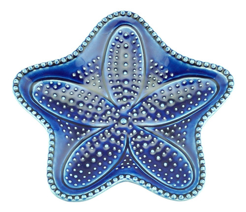 Estrela Decorativa Cerâmica Ocean Azul 15cm Bon Gourmet