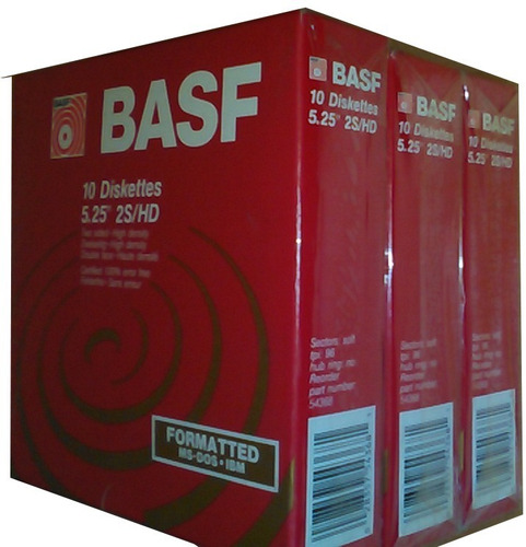 Caja De Diskettes Basf 5.25(5 1/4) Hd. Impecables.