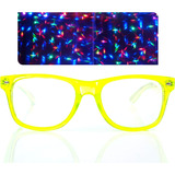 Gafas De Difracción Starburst Premium ,para Raves , Verde Cl