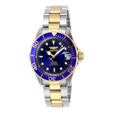 Reloj Invicta Pro Diver 8928 Automático Color De La Correa Plateado/dorado Color Del Bisel Azul Color Del Fondo Azul