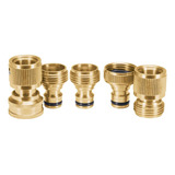 Kit 5 Conector Laton Conexión Rápida Agua P/ Karcher Truper Color Dorado