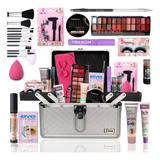 Maleta Completa Kit Maquiagem Ruby Rose Paleta Base Batom E+