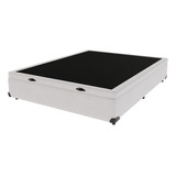 Base Box Baú Viúvo Branco De Madeira 128cm Kazamix