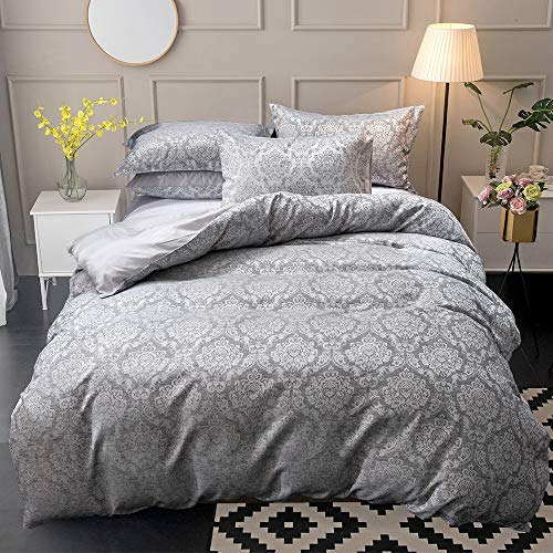 Jacquard Duvet Cover Set Queen Size, Classic Vintage Da...