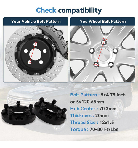 Separadores Ring 5x4,75 Para Chevrolet Blazer Corvette S10  Foto 3