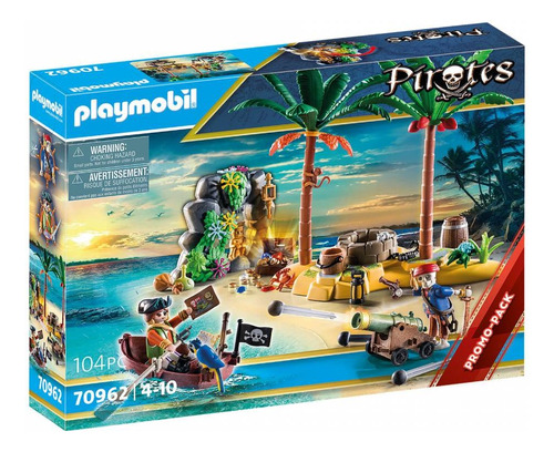 Playmobil Isla Del Tesoro Con Pirata Esqueleto Bote #70962