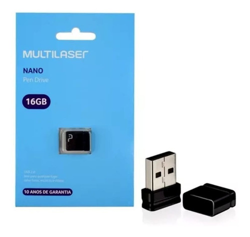 Pendrive Multilaser Nano Pd054 16gb 2.0 Preto