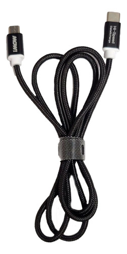 Cable De Datos Usb Type C A Microusb 1mts Color Negro