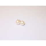 Aros De Oro 18 K Perlas  Cultivadas   Redondas  6 ._7  Mm 
