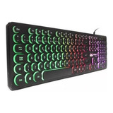 Teclado Com Teclas Redonda Led Rgb Silencioso Kp-2059