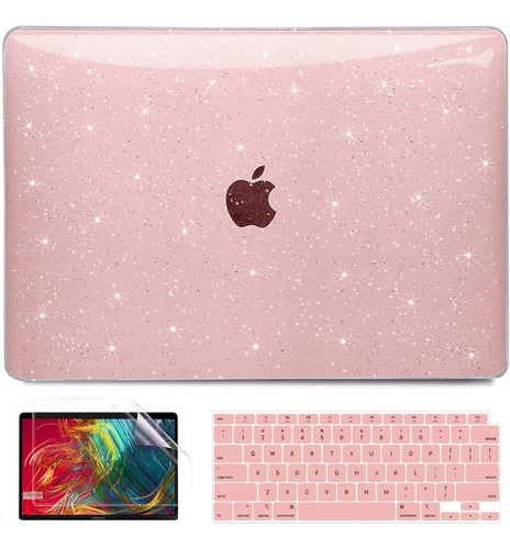 Funda Para Macbook Air 13'' -rosa Con Brillos