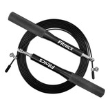 Cuerda Saltar Velocidad Aluminio Fitnics Ajustable Crossfit Color Negro