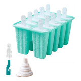 10 Moldes Reutilizables De Silicona Para Paletas De Helado P