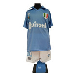 Kit Napoli Niños Maradona Camiseta Short Y Medias.nr Oficial
