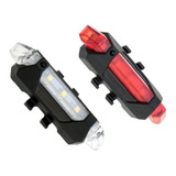 Luz Delantera Y Trasera De Bicicleta Recargable Por Usb Mtb Color Rojo