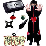 Kit Cosplay Akatsuki Bandana Kakuzu + Anel + Colar          