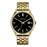 Caravelle By Bulova De Los Hombres Coin Edge Goldtone