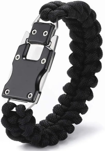 Paracord Pulsera Navaja Táctico Cuchillo Inoxidable Camping