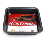 Tortera Cuadrada Antiadherente Betty Crocker 23cm Color Negro