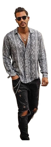 Camisa Hawaiana Hombre Manga Larga Floral Casual Camisas