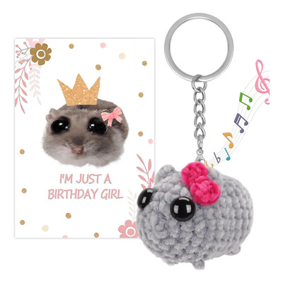Llavero Dalycro Tiktok Sad Hamster Meme Bow Con Sonido