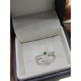 Anillo Con Esmeralda En Plata Ley 925. Garantizado