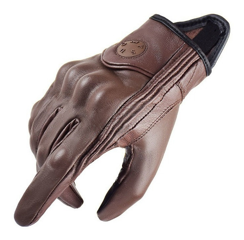 Guantes Moto Retro Piel Genuina Hombre Touch