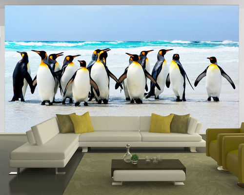 Papel De Parede Animais Pinguins 7,5m² Anm66