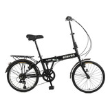 Bicicleta Dobrável Em Alumínio Aro 20 6v Dubly Shimano Preta