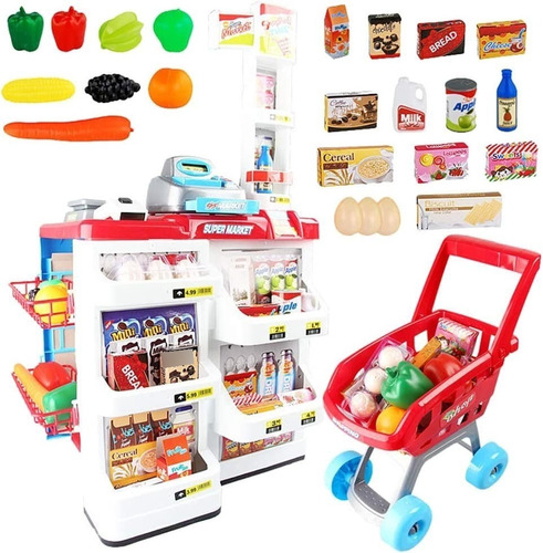 Juego Cocinita Super Mercado Con Accesorios Juguetes Niños