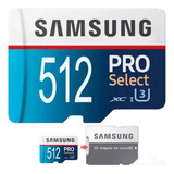 Cartão Samsung 512gb Memória Micro Sd + Adaptador 