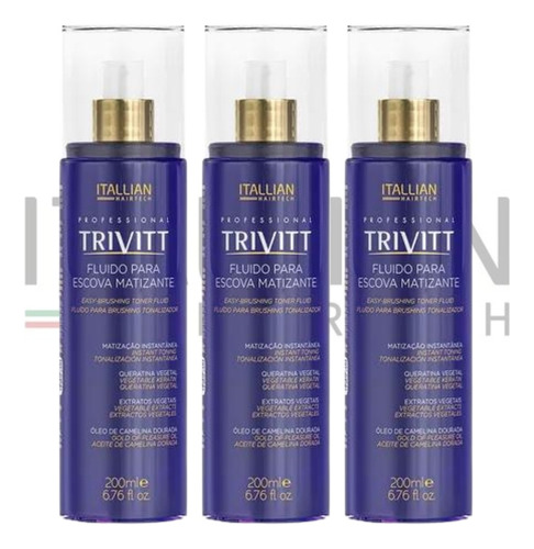 Kit 3 Fluido Para Escova Matizante Trivitt 200ml