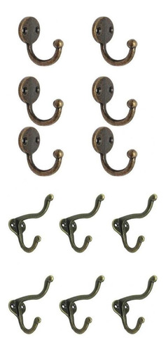 12pc Retro Metal Cloth Coat Robe Hooks Montaje En Pared