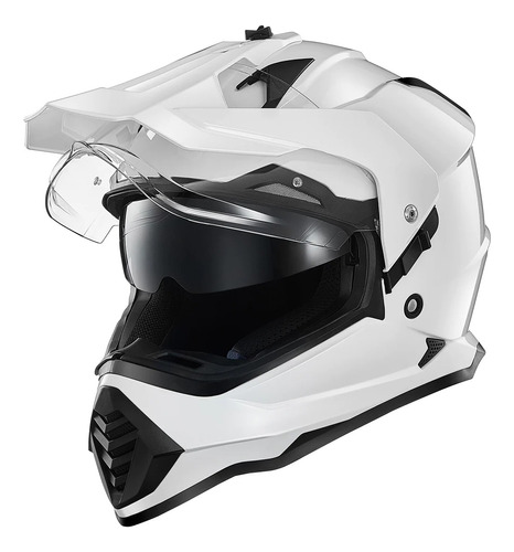 Casco Para Motociclista Dual Sport Ilm Ws902 Blanco